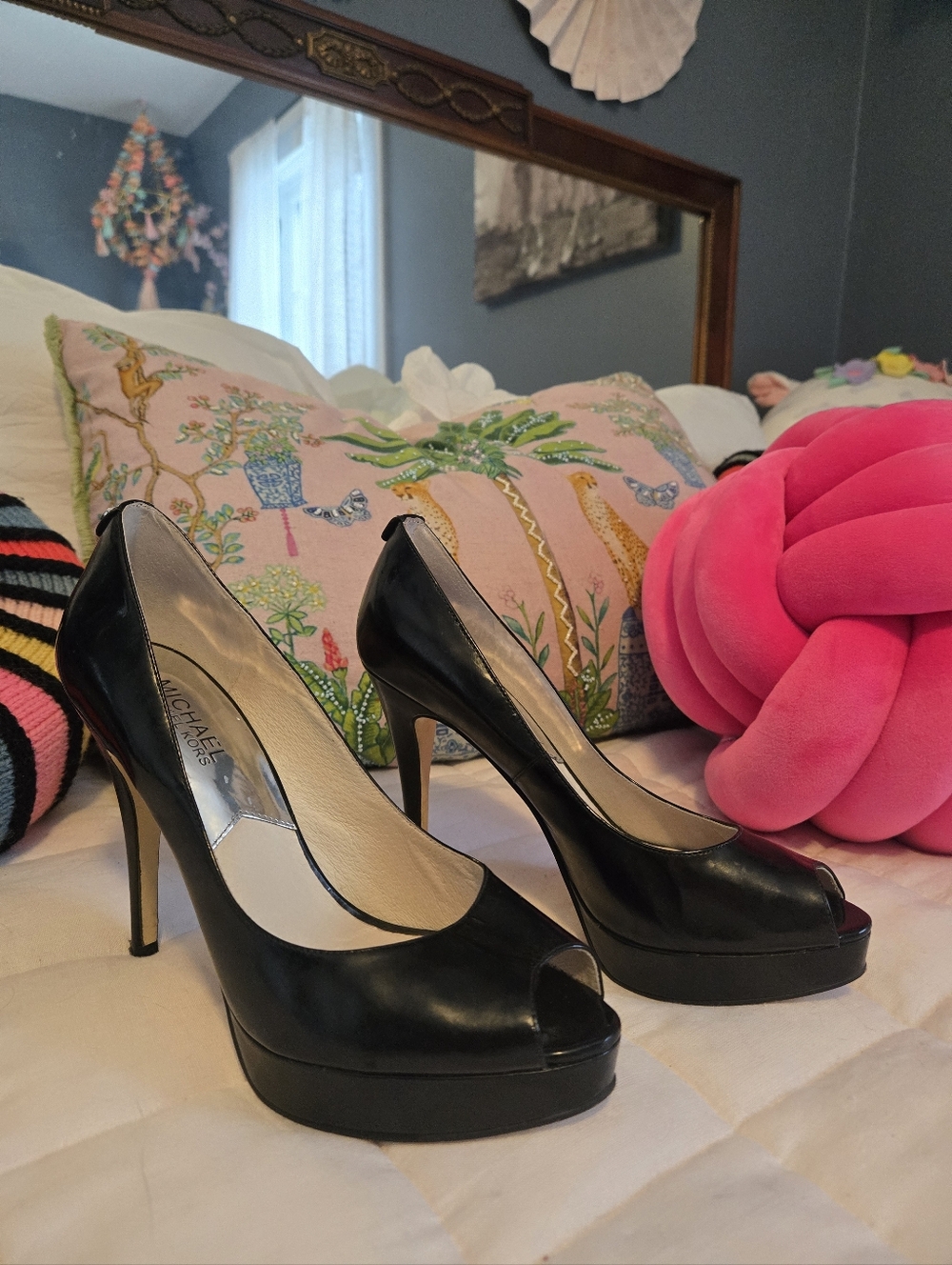 Michael Kors Classic Black Peep-Toe High Heel Pumps